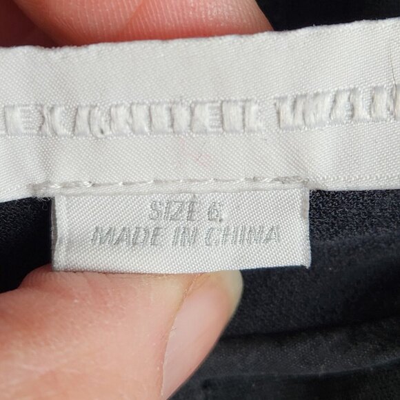 Alexander Wang Pants Womens 6 Black High Rise Pleated Silk Lined Leather Trim - Picture 15 of 16